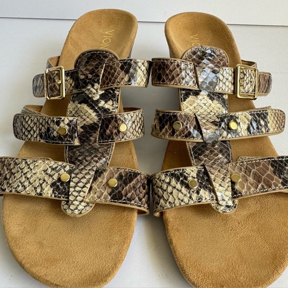 Vionic Radiant Sandals Snakeskin Print Wedges Comfort Shoes Like New Womens 7 - Picture 5 of 10